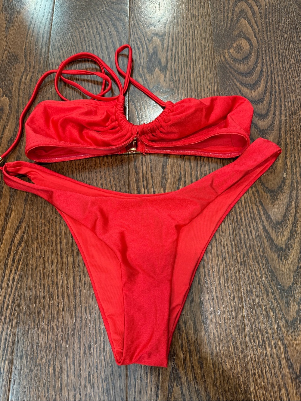 Meshki Red Bandeau Two-Piece Bikini Set